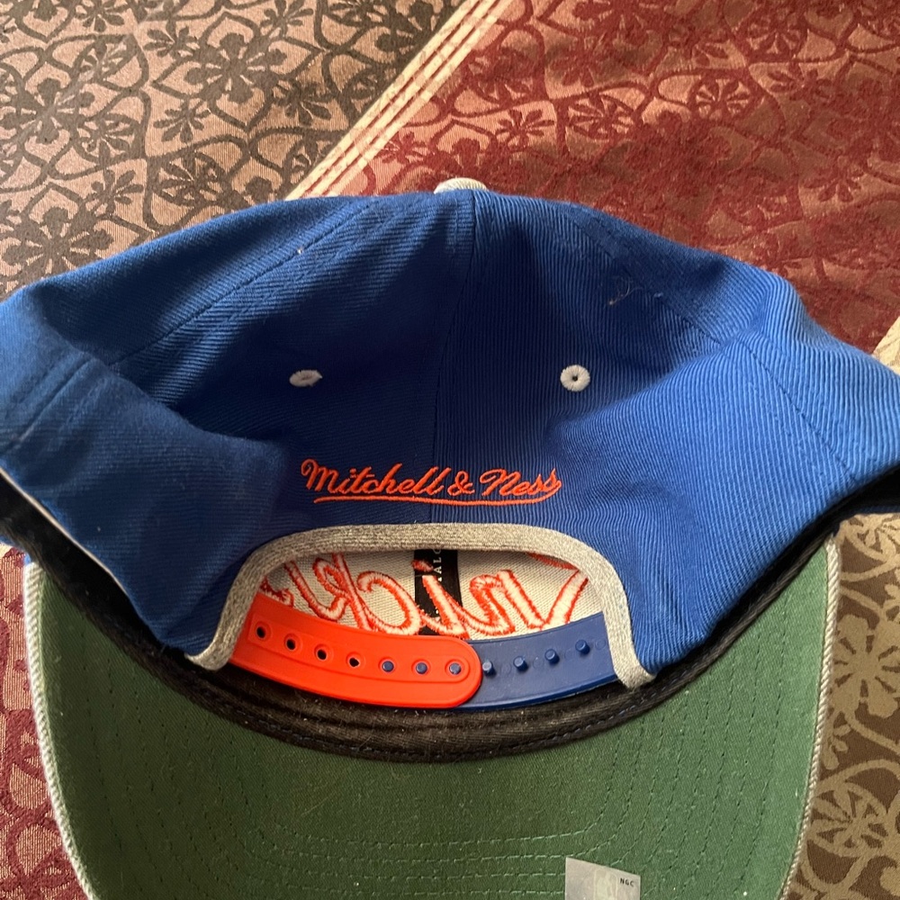 Mitchell & Ness Blue and Green Cap with Orange Accents